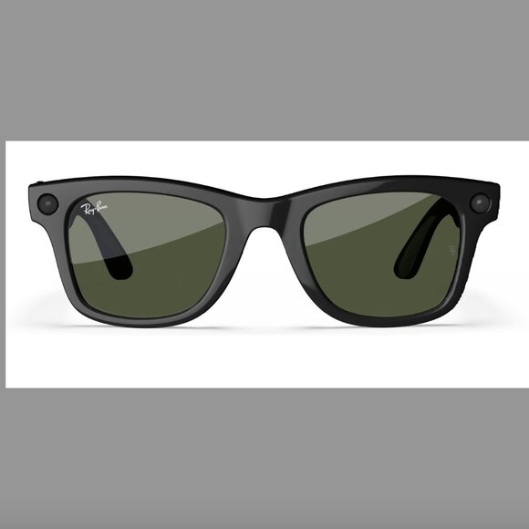 Ray-Ban Meta Wayfarer, Shiny Black / G15 Green, Standard - Picture 1 of 4